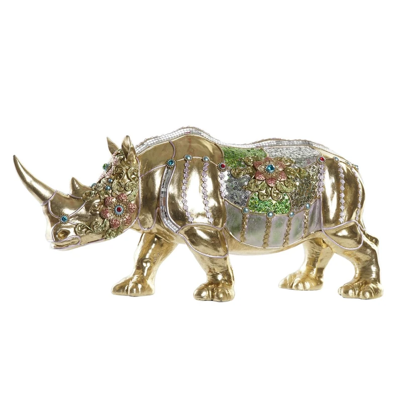 Resin Figure 55 x 17.5 x 25 Rhinoceron Dorado