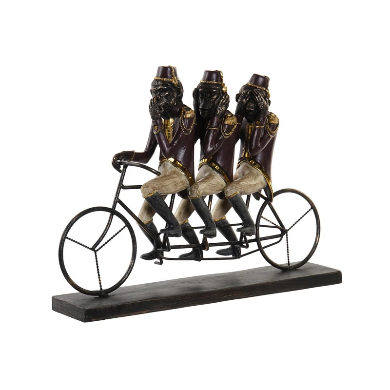Resin Metal Figure 40 x 9 x 31 cm Monos Bike Black
