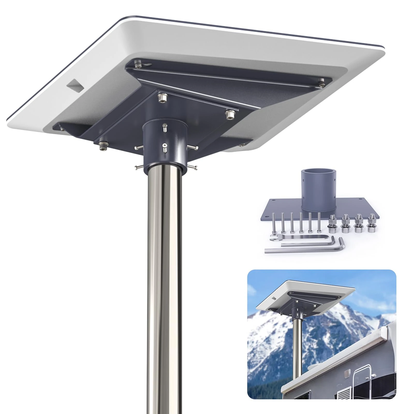 EDUP Home Starlink Gen 3 Mount, Starlink Flat High Performance Pipe Adapter- Premium Starlink High Performance Wedge Mounting Kit for Starlink HP Internet Kit Satellite, UTA-222