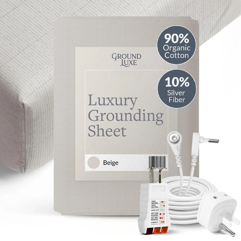 GroundLuxe Fitted Queen Sheet in Beige
