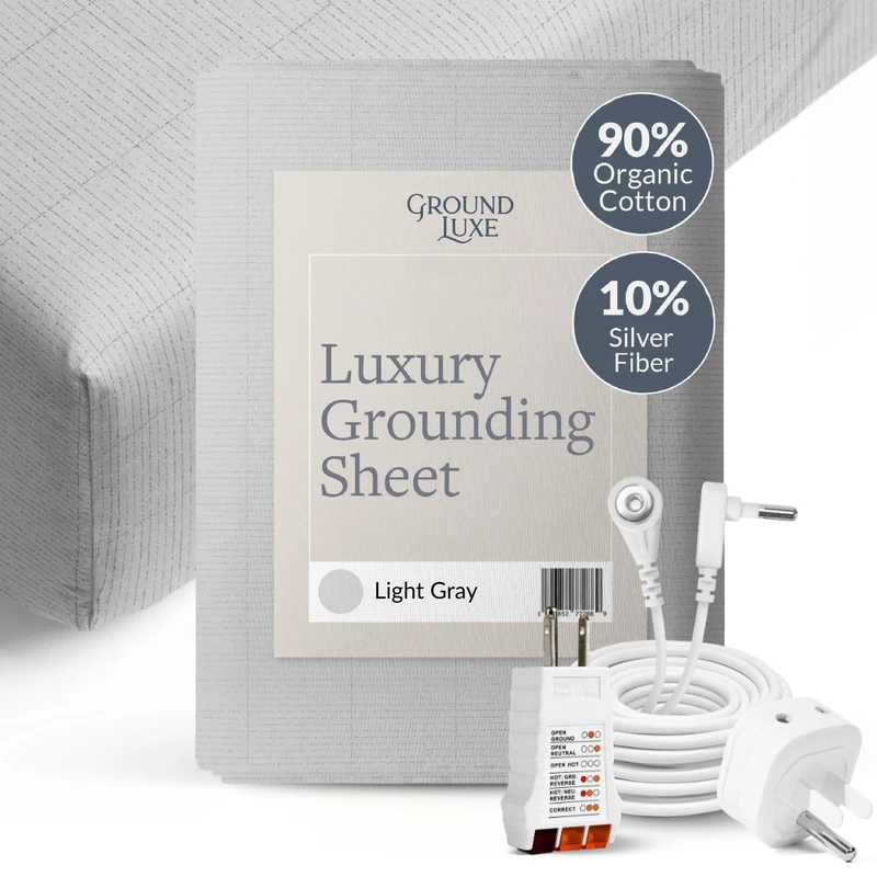 GroundLuxe Fitted Queen Sheet in Light Gray