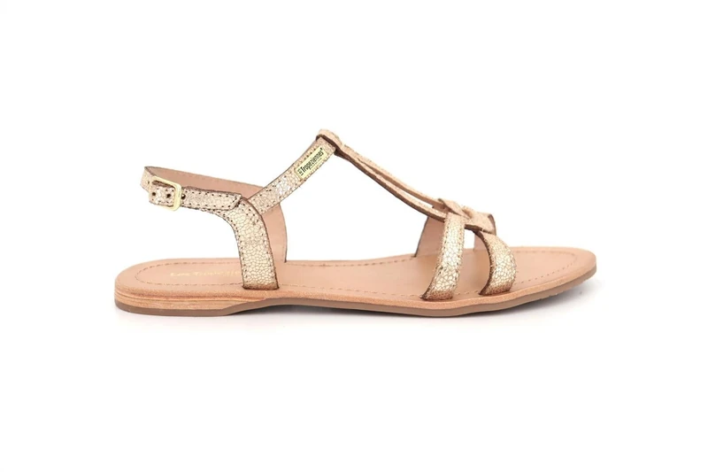 LES TROPEZIENNES PAR M. BELARBI Women's Hacklio Sandal, Gold Crackle, 8.5 UK