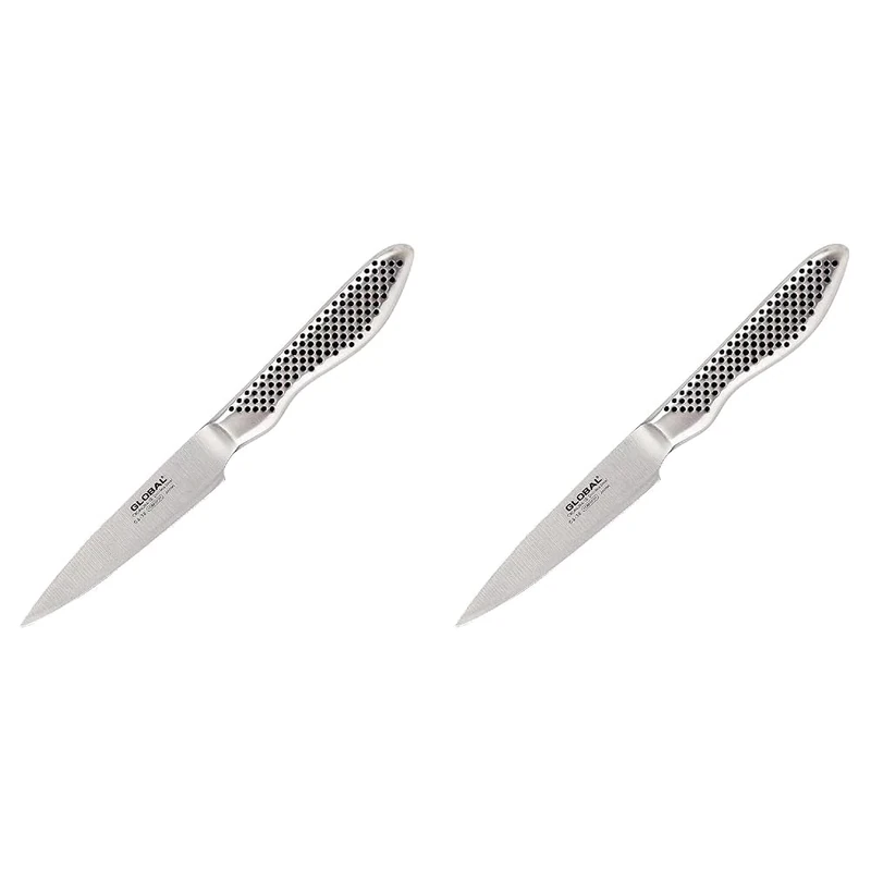 Global Knives GS-38 Paring Knife with 9cm Blade, CROMOVA 18 Stainless Steel (Pack of 2)