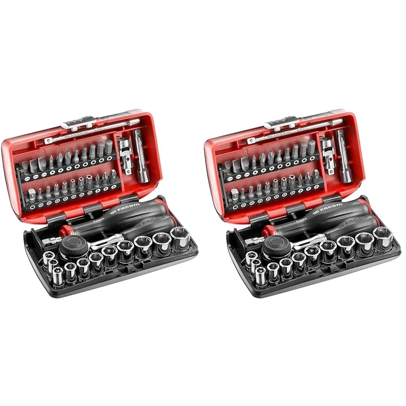 Facom R.360NANOPB Socket Set, 1/4" Drive, 38 Pieces (Pack of 2)