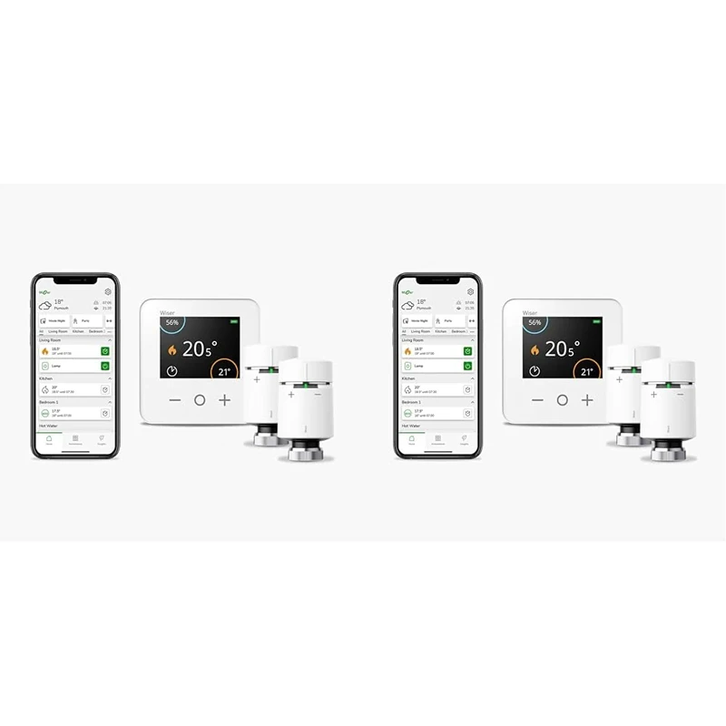 Drayton by Schneider Electric Multi-Zone Smart Thermostat and 2 Smart Radiator Thermostat Kit - Combination Boilers Only - Heating Control (Pack of 2)