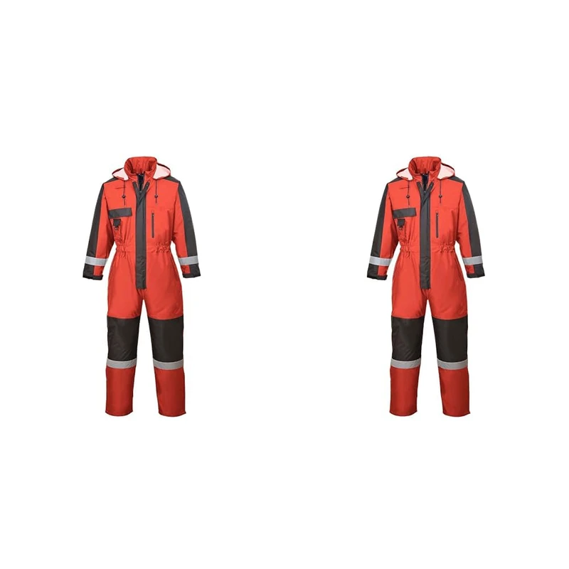 Portwest Winter Coverall, Size: M, Colour: Red, S585RERM (Pack of 2)