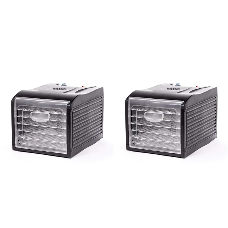 SousVideTools 6 Tray Food Dehydrator, Removable and Dishwasher Safe Stainless Steel Trays, Commercial Grade Dehydrator Machine, Great for Drying Fruit, Meat and Vegetables, (SVT-12003) (Pack of 2)