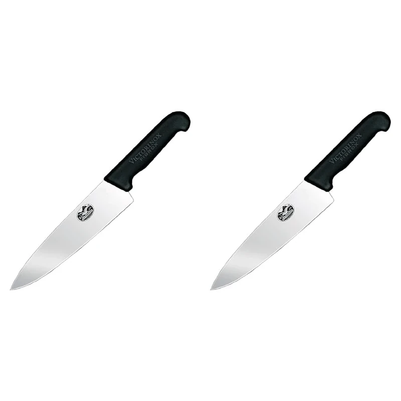 Victorinox 5.2063.20 Chefs Knife, Extra Broad, 20cm, Black (Pack of 2)