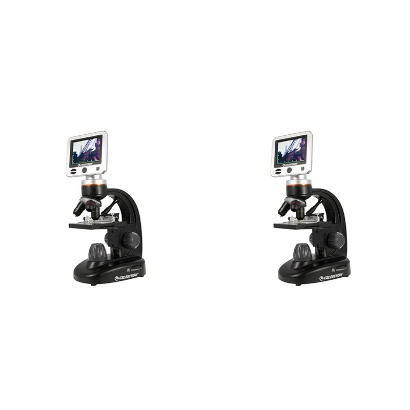 Celestron 44341 Professional 5MP LCD Digital Microscope II, 4x-1600x Magnification, Black/Silver (Pack of 2)