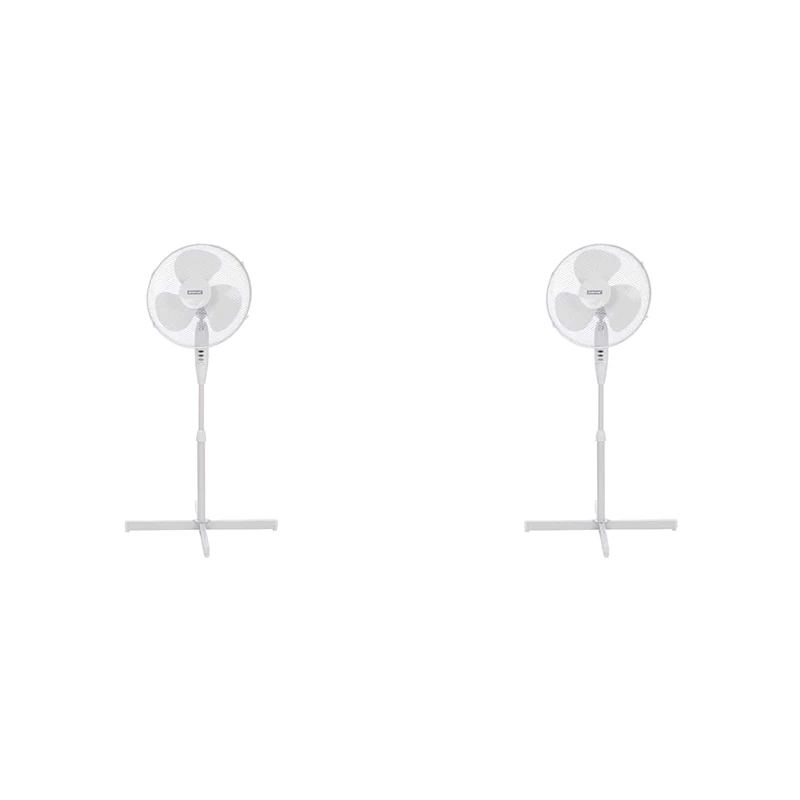 Status Standing Fan | 16 Inch Oscillating Portable Fan | 3 Speed Adjustable Angle Fan | White | S16STANDFAN1PKB (Pack of 2)