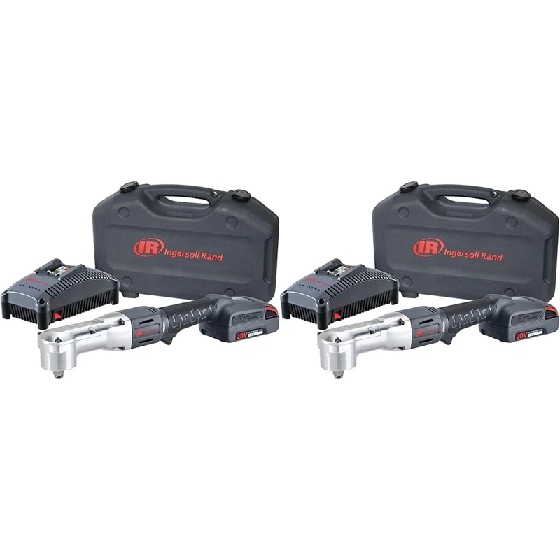 Ingersoll-Rand Air Impact Wrench Kit W5350-K12-EU, 1/2 Inch Right Angle Impact Wrench with 1 Li-Ion Battery, Charger, Carrying Case (Pack of 2)