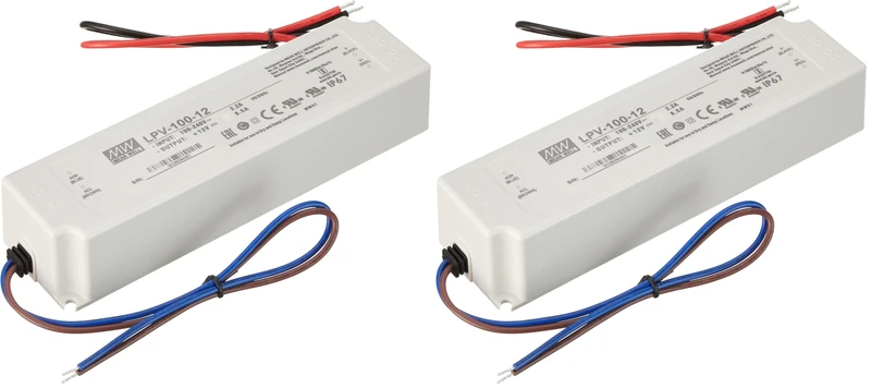 Meanwell LPV-100-12 LED Switching Power Supply, 100W, 12V, 8.5A (Pack of 2)