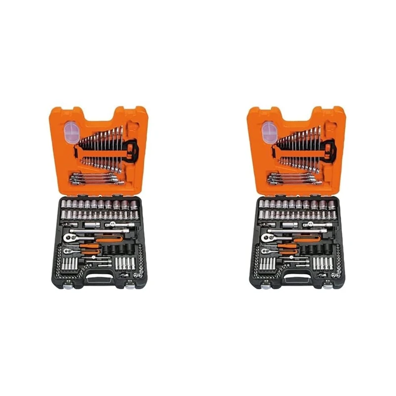 S108 Socket & Combination Spanner Set of 108 Metric 1/4in & 1/2in Drive (Pack of 2)