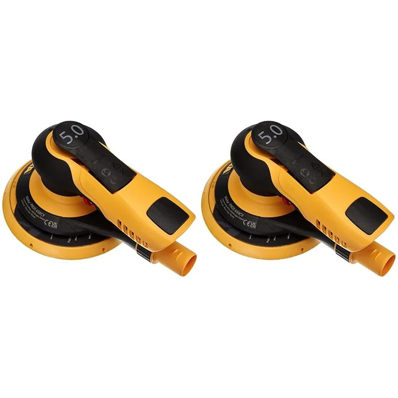 Mirka PROS 650CV / Pneumatic Random Orbital Sander with Central Vacuum and Hook and Loop Backing/for Ø 150mm Sandpaper / 5.0mm Stroke Length / 8995650111 (Pack of 2)