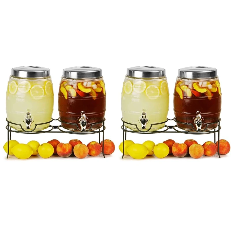 Bar@drinkstuff Dual Barrel Beverage 10ltr Dispenser with Stand, DS28541, Single (Pack of 2)