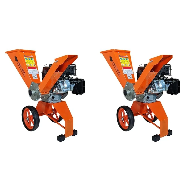 Forest Master FM6DD Wood Chipper 6hp Petrol Self-Feeding, Compact & Portable - Powerful 6HP Engine (3600 RPM), Reversible Blades, Easy Storage, Chips up to 50mm (2 inches) Diameter (Pack of 2)