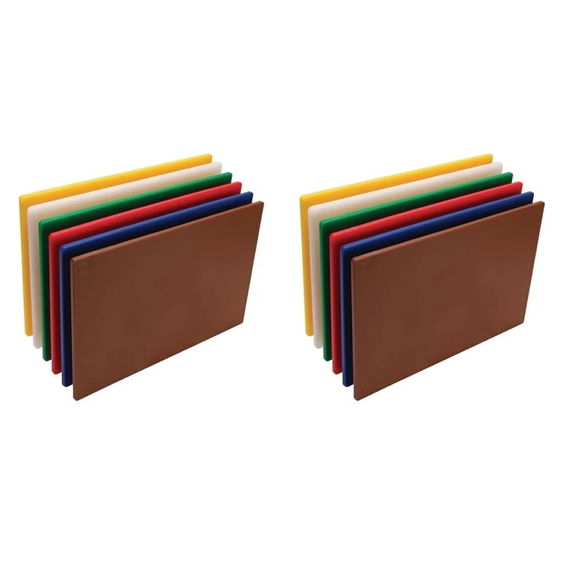 Hygiplas Standard Low Density Chopping Board Set 12X455X305mm Cutting 6pc (Pack of 2)