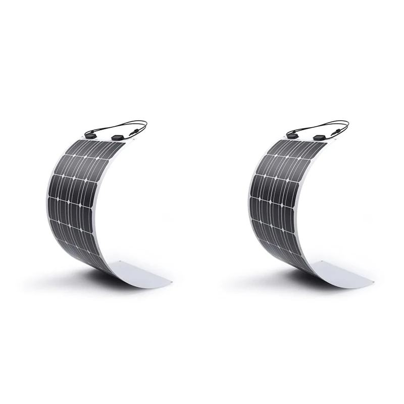 Renogy 100 Watt 12 Volt Extremely Flexible Monocrystalline Solar Panel - ETFE Layer, Ultra Lightweight, Ultra Thin, up to 248 Degree Arc, for Motorhome, Caravan, Camper, Boats, Roofs, Uneven Surfaces