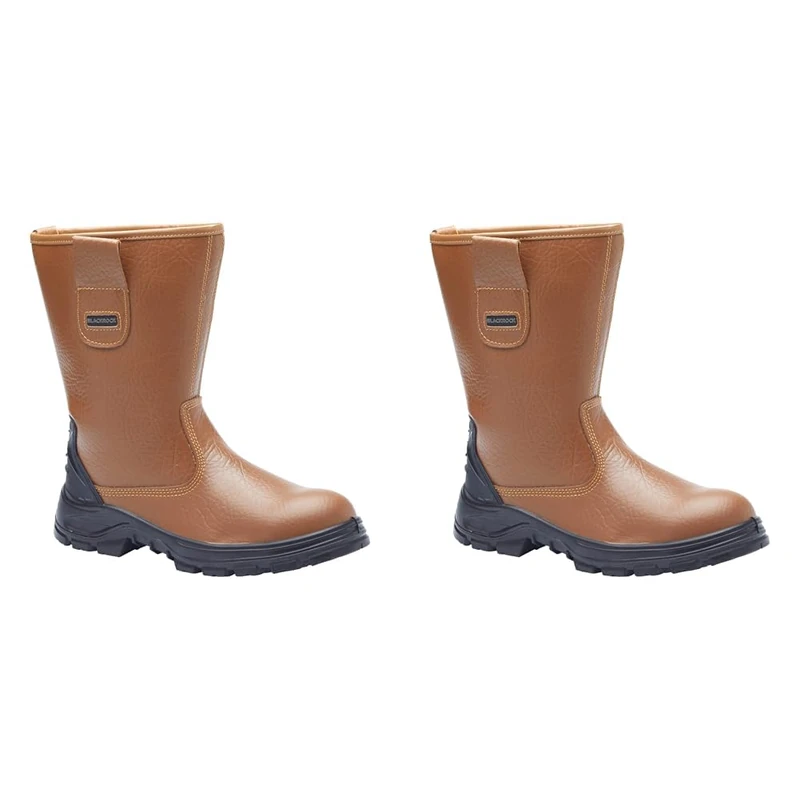 Blackrock S1-P SRC Safety Rigger Work Boots, Mens Womens Steel Toe Cap Tan Leather, Working Boots, Safety Shoes, Protective Midsole, Gardening Boots, Work and Utility Footwear, Construction - Size 11
