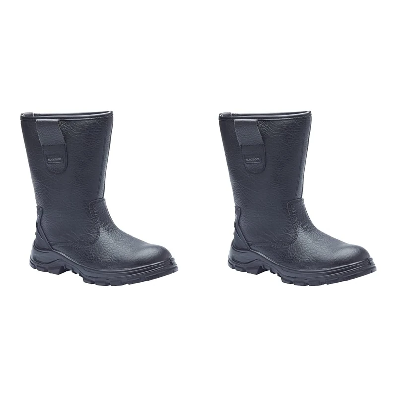 Blackrock S1-P SRC Safety Rigger Work Boots, Mens Womens Steel Toe Cap Black Leather, Working Boots, Safety Shoes, Protective Midsole, Gardening Boots, Work and Utility Footwear, Construction -Size 9