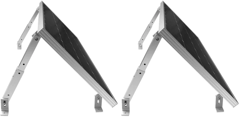 Renogy Adjustable Solar Panel Tilt Mounts Support up to 150 Watt Solar Panel for Roof, RV, Boat and Any Flat Surface, for On-Grid/Off-Grid Systems (Bracket Only), Silver (Pack of 2)