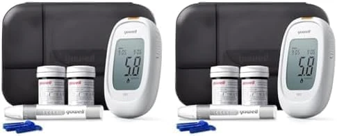 yuwell Blood Sugar Monitor, Diabetes Testing Kit with Test Strips x 50 and Lancets x 50, Blood Glucose Meter Ideal for Home Use, Batteries Include (Model 582) (Pack of 2)