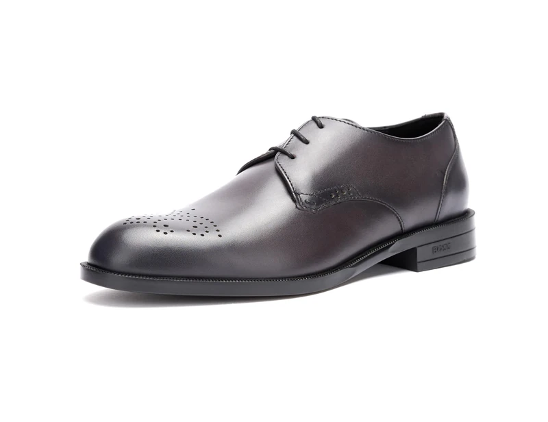 BOSS Men's Tayil_Derb_brlt Derby, Dark Grey, 10 UK