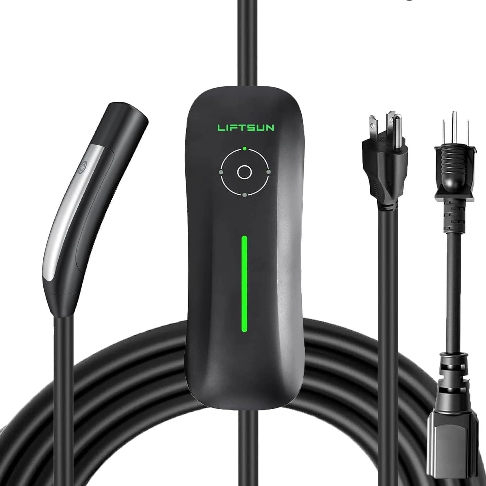 Level 1+2 Tesla Charger,110V to 240V, 16 Amp, NEMA 6-20 Plug and 5-15P Adapter, 21ft Extension Cord - Portable Home Electric Vehicle Charging Station,Compatible with All Tesla Models X/Y/3/S