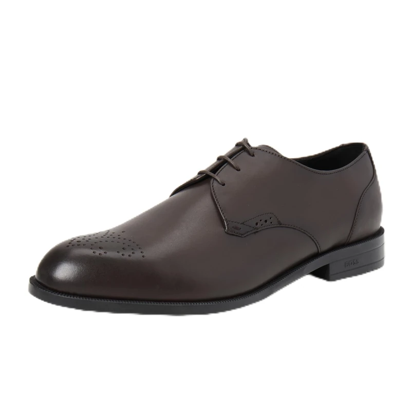 BOSS Men's Tayil_Derb_brlt Derby, Dark Brown, 10 UK