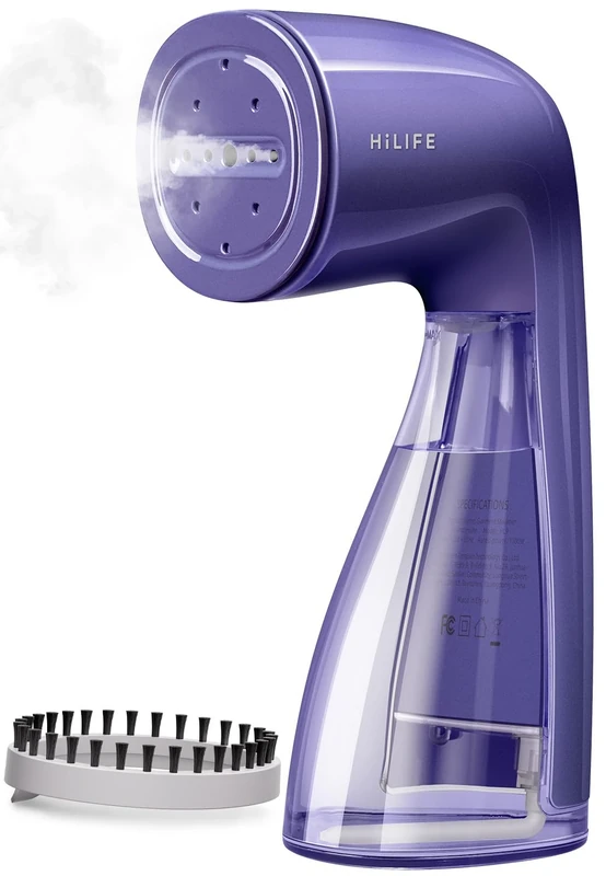 HiLIFE Steamer for Clothes, 1100W Clothes Steamer, Fast Wrinkle Removal with Large 300ml Tank, Ideal for All Fabrics, Easy to Use, Compact and Portable Travel Garment Steamer (Sapphire Purple)