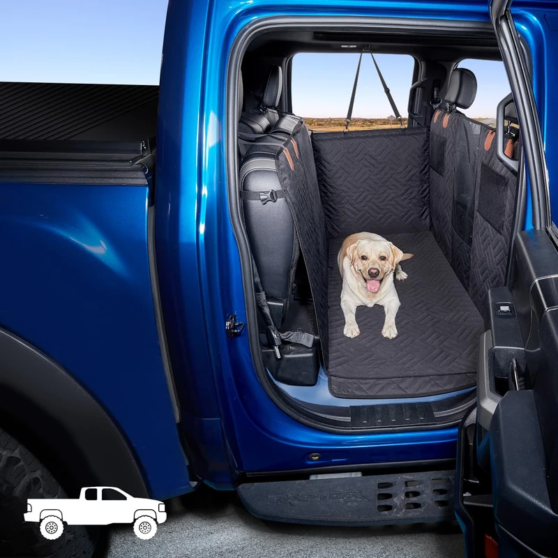 ABE Truck Floor Cover for Dogs,Dog Car Seat Cover for Back Seat,Seat Covers for Trucks,Dog Hammock for Truck,Back Seat Pet Cover for Dogs,Seat Cover for Truck F150 & F-Series (Black, F150)