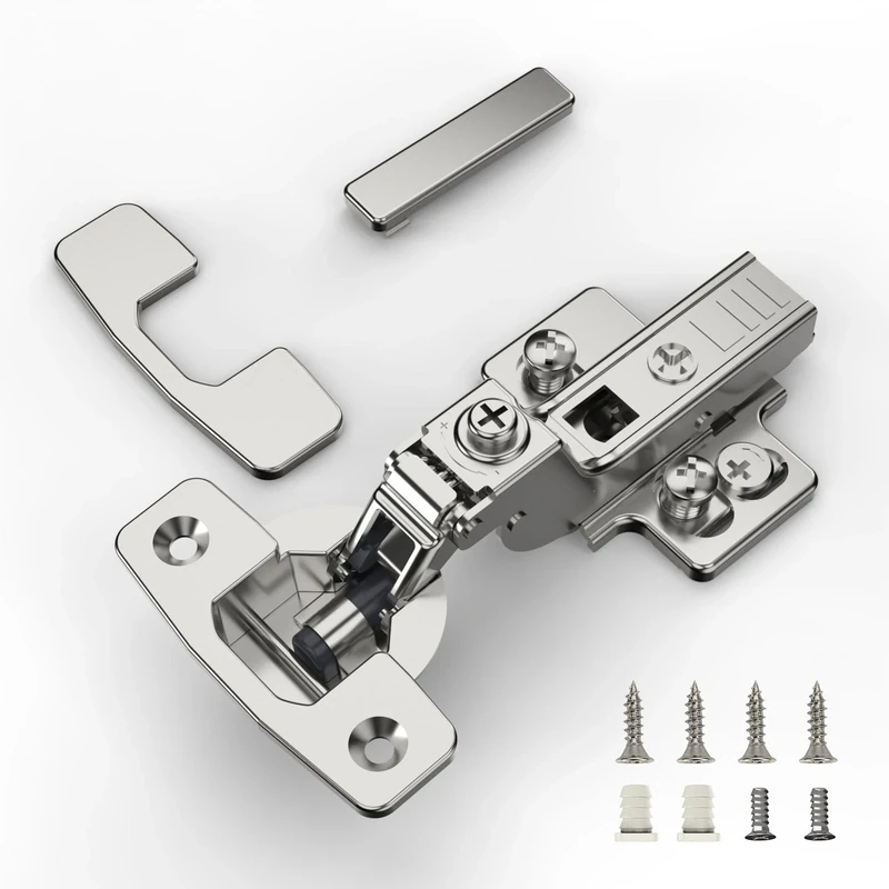 Furniware 20 pcs Soft Close Cabinet Hinge,4D Adjustment(Depth, Side,Height and Closing Speed) Inset Hinges Nickel Plated,Euro and Fixing Screws