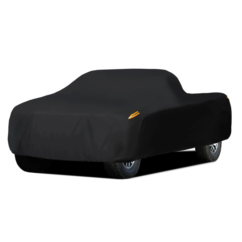 MORNYRAY Waterproof Car Cover All Weather Snowproof UV Protection Windproof Outdoor Full Truck Cover, Universal Fit for Truck (All Black, Fit Truck Length 242-250 inch)
