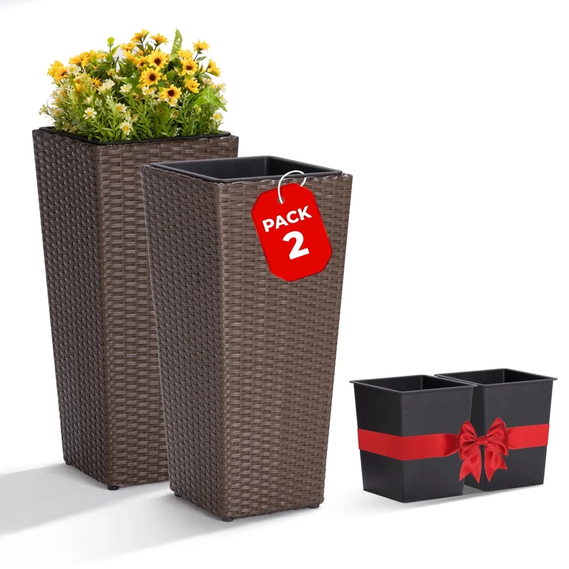 IDZO Planter, Mocha, 24''H