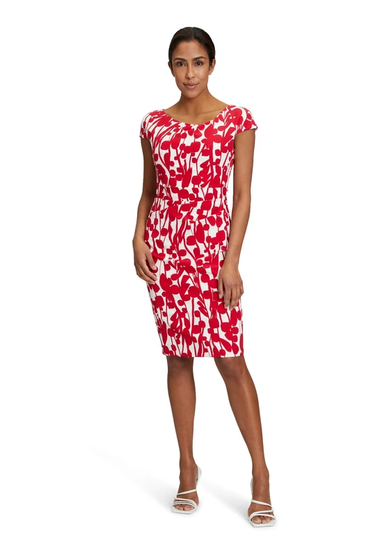 Vera Mont Women's Cocktail Dress, Cream/Red, 6