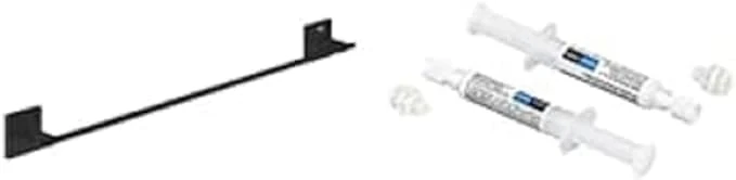 GROHE Start Cube QuickFix Crystal Glass with Holder & A1 QuickGlue - Wall Mounted Toothbrush Holder (Glass & Metal, Concealed Fastening, with Screws & Dowels), Matt Black, 410972430