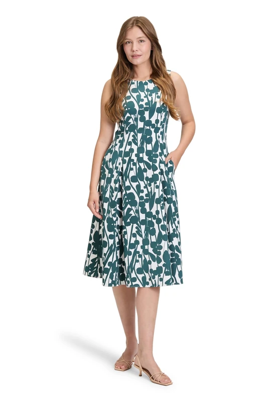 Vera Mont Women's Dress, Cream/Dark Green, 24