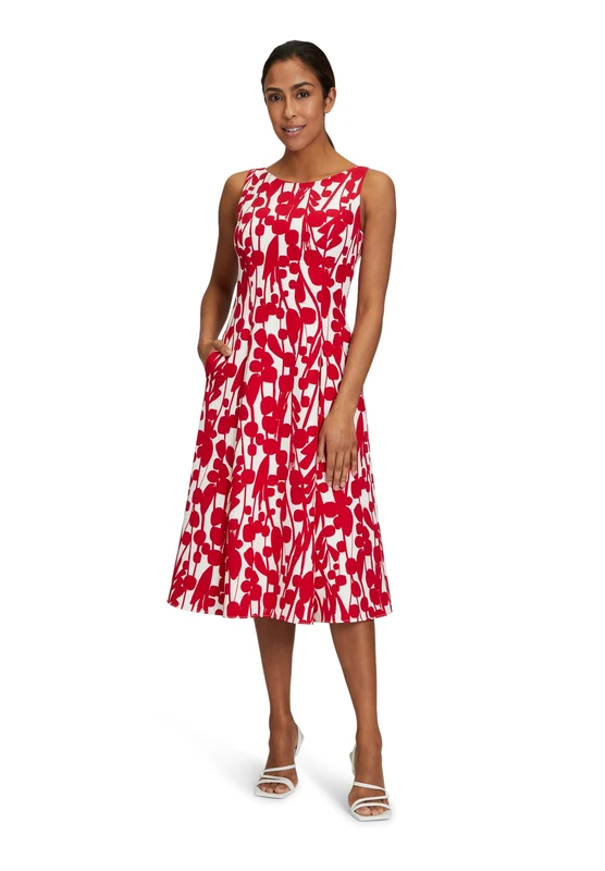 Vera Mont Women's Cocktail Dress, Cream/Red, 10