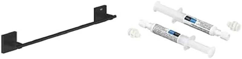 GROHE Start Cube QuickFix Soap Dish with Holder & A1 QuickGlue (Material: Glass & Metal, Wall Mounted, Concealed Fastening, with Screws & Dowels), Size 125 mm, Matt Black, 410962430