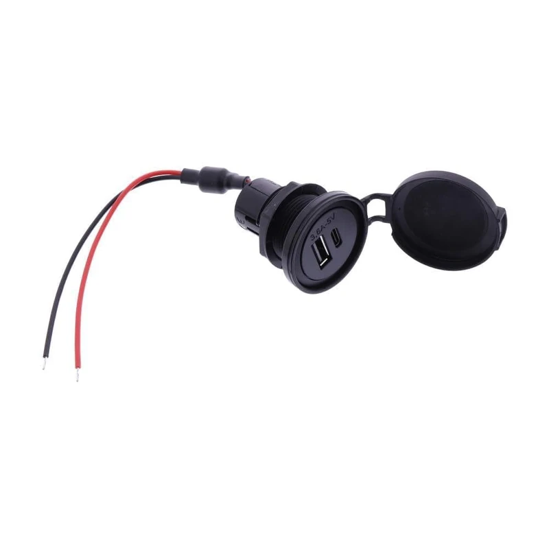 LARSSON Double socket power USB-carbon