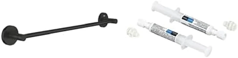 GROHE Start Cube QuickFix Towel Rail & A2 QuickGlue – Bathroom Wall Mounted Towel Holder (Metal, Concealed Fastening, Including Screws and Dowels), Size 450mm, Matt Black, 409872430