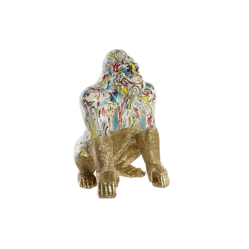 Resin Figure 28.5 x 26.5 x 41 Gorila Dorado