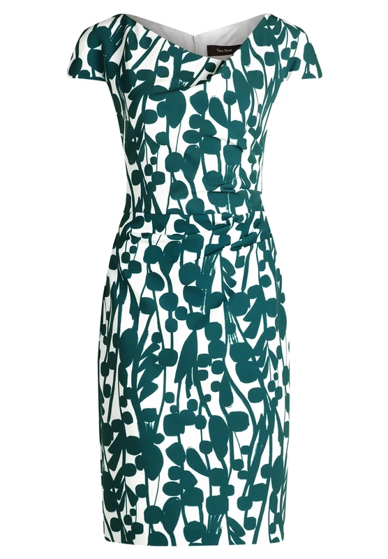 Vera Mont Women's Cocktail Dress, Cream/Dark Green, 18