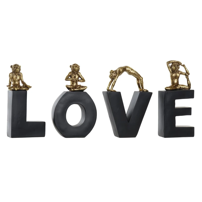 Figure Set of 4 Resin 50 x 4.6 x 22.5 Love Monos Black