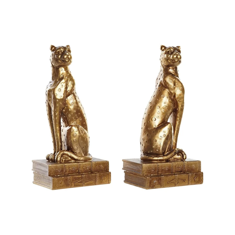 Sujetalibros Set of 2 Resin 16 x 11 x 33 cm Leopard