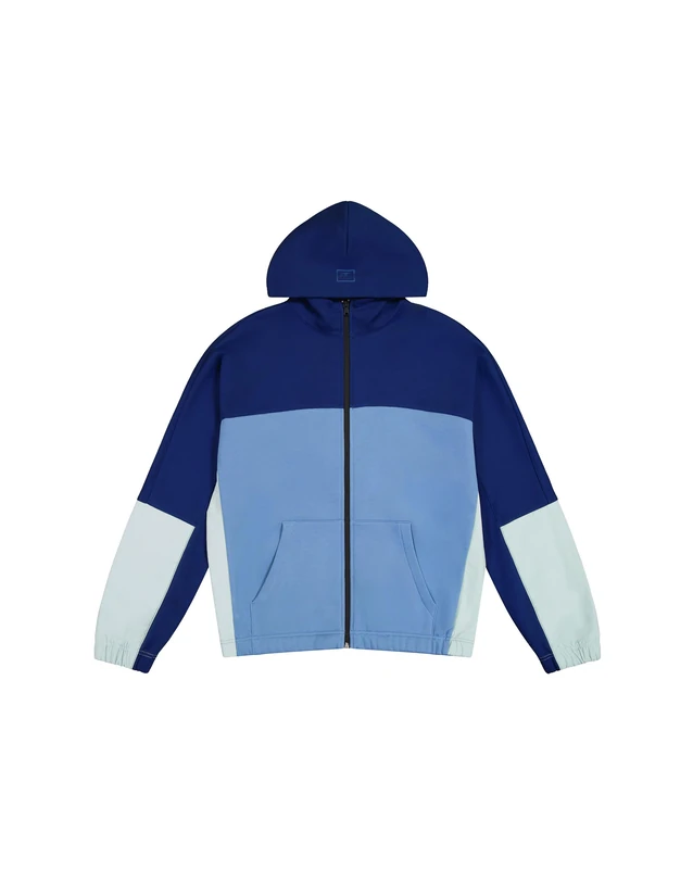 Champion Legacy C-Tech (220399) - Soft Compact Poly Fleece Full-Zip Hoodie, Navy Blue/Turquoise Blue (NAVA/CBU/Surf), L Men's FW24, Navy Blue/Turquoise (Nava/Cbu/Surf), L