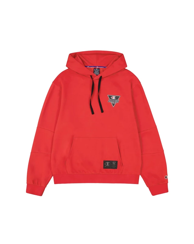 Champion Legacy Modern Sport (220363) - Poly-Cotton Rain Interlock Hooded Sweatshirt, Vermilion (CRD), L Men's FW24, Vermilion (CRD), L