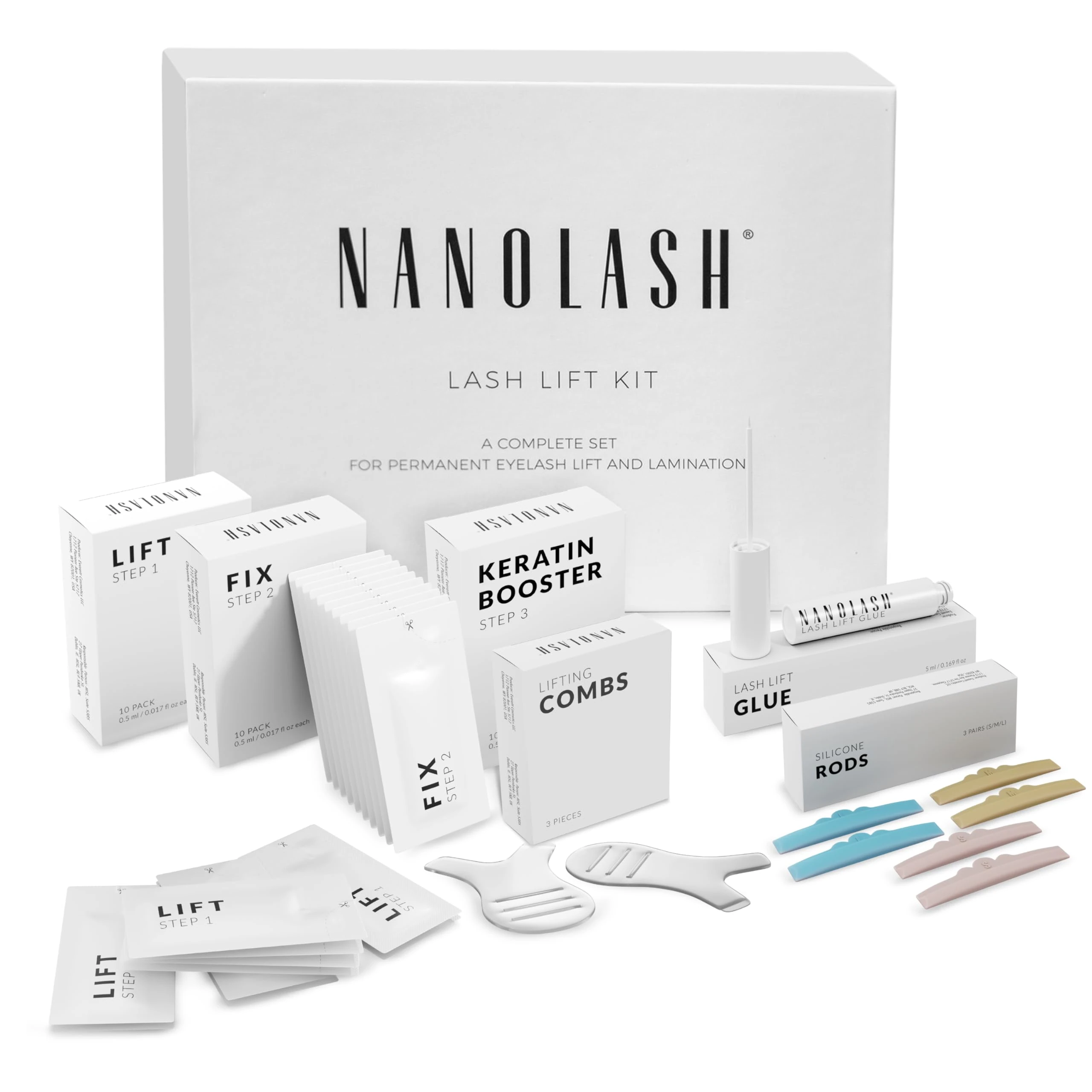 Nanolash Professional Eyelash Lift Kit - DIY Lamination and Curling for Home and Salon