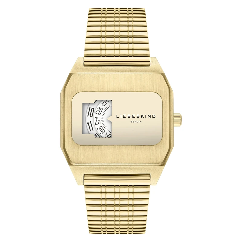 Liebeskind Berlin Women's Watch - Rectangular Quartz Watch with Fancy Dial - Stainless Steel Strap - 3 ATM Waterproof - Fashion Statement, Gold, Berlin Women's Analogue Watch with Quartz