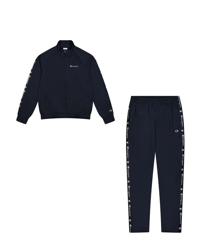 Champion Legacy Retro Sport (220339) - Special PolyWarpKnit Semi-dull High-neck Tracksuit, Navy Blue (NNY), L Men FW24, Navy (NNY), L